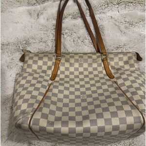 Louis Vuitton Totally GM Shoulder Tote Bag Damier Azur White